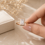 Baguette Cut Lab Diamond Bezel Engagement Ring