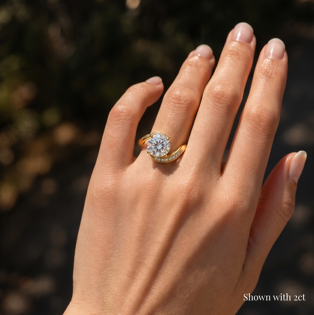 Portuguese Cut Lab Grown Diamond Ring | 1 CT IGI Certified | Twisted Pave Band | Vintage Inspired Engagement Ring | 14K Gold