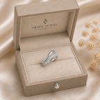 Double Wave Diamond Wedding Band | Lab Grown | 14K Gold | Stacking Ring