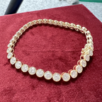 Bezel Set Round Lab Grown Diamond Tennis Bracelet in Solid 14K Gold