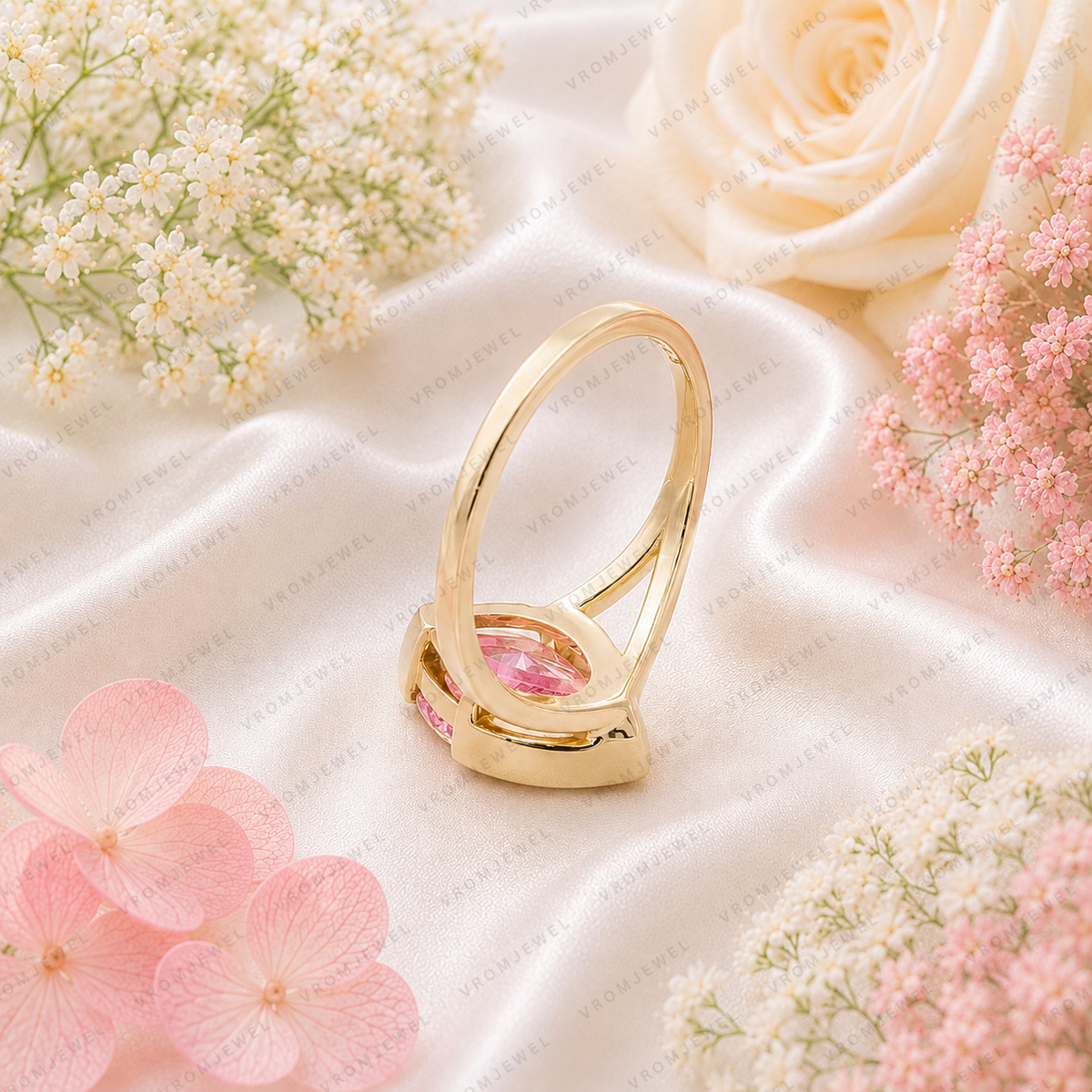 1.50 Ct Marquise Pink Lab Grown Diamond Ring, Pink Diamond Engagement Ring, Modern Marquise Solitaire Ring, Unique Gold Bridal Ring