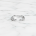 Pavé Wrap Ring Open Curve Design | Lab Grown Diamond | 14K Yellow Gold