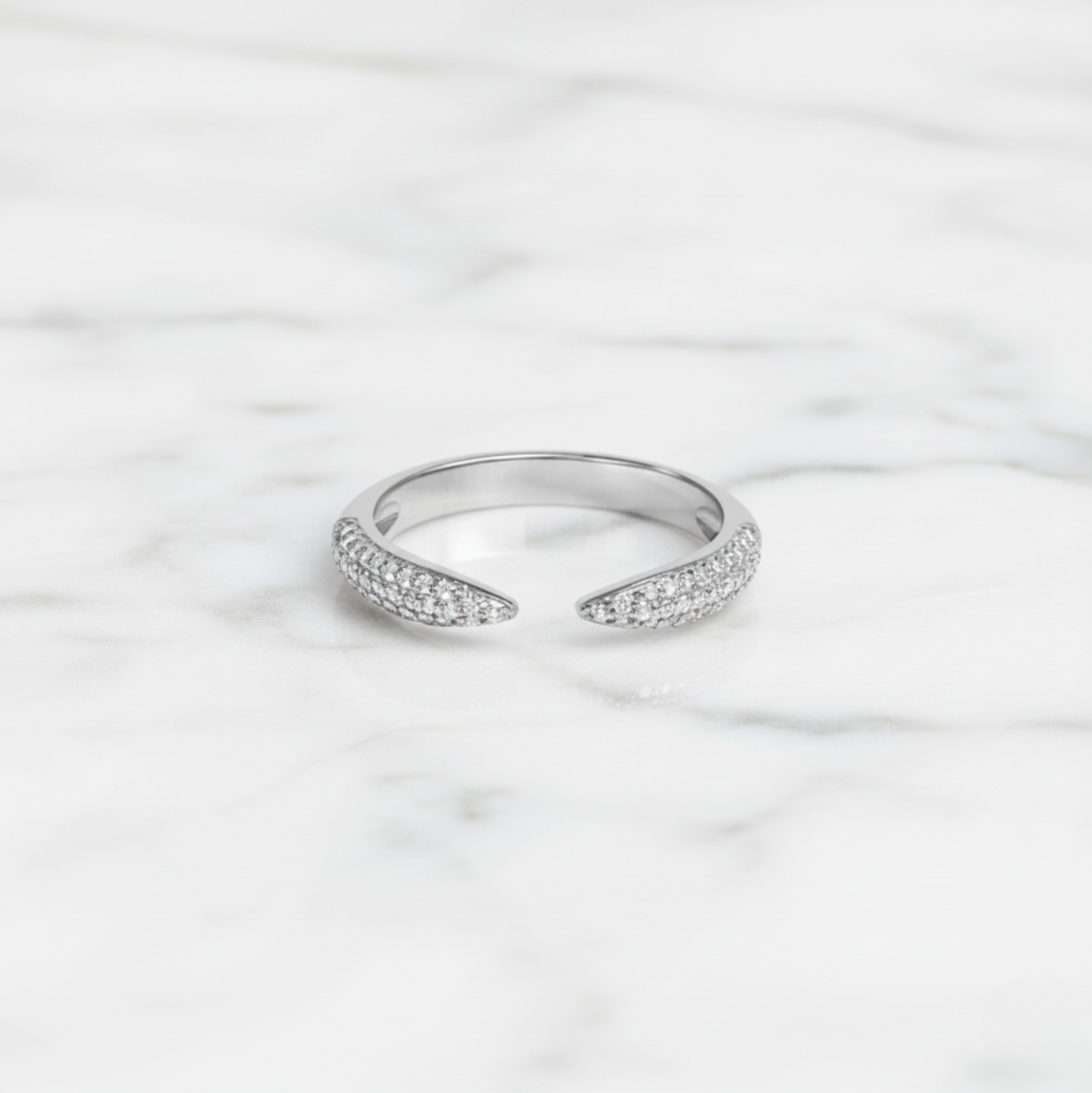 Pavé Wrap Ring Open Curve Design | Lab Grown Diamond | 14K Yellow Gold