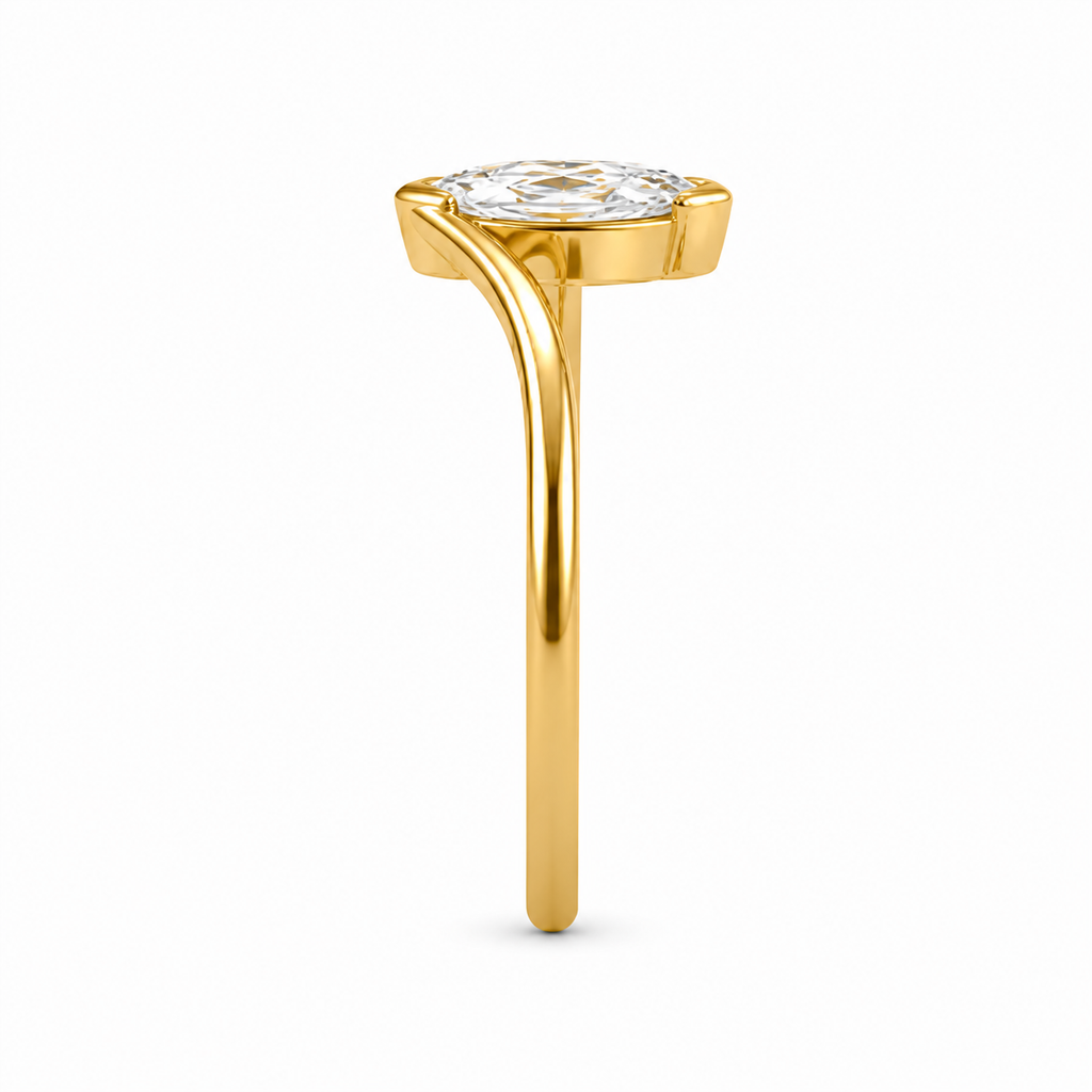 Marquise Diamond Signet Ring, Marquise Cut Lab Grown Diamond Ring, Modern Gold Signet Ring, Statement Diamond Ring, Minimal Luxury Ring