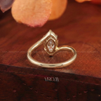Marquise Solitaire Bypass Promise Ring | Lab Grown Diamond | 14k Yellow Gold