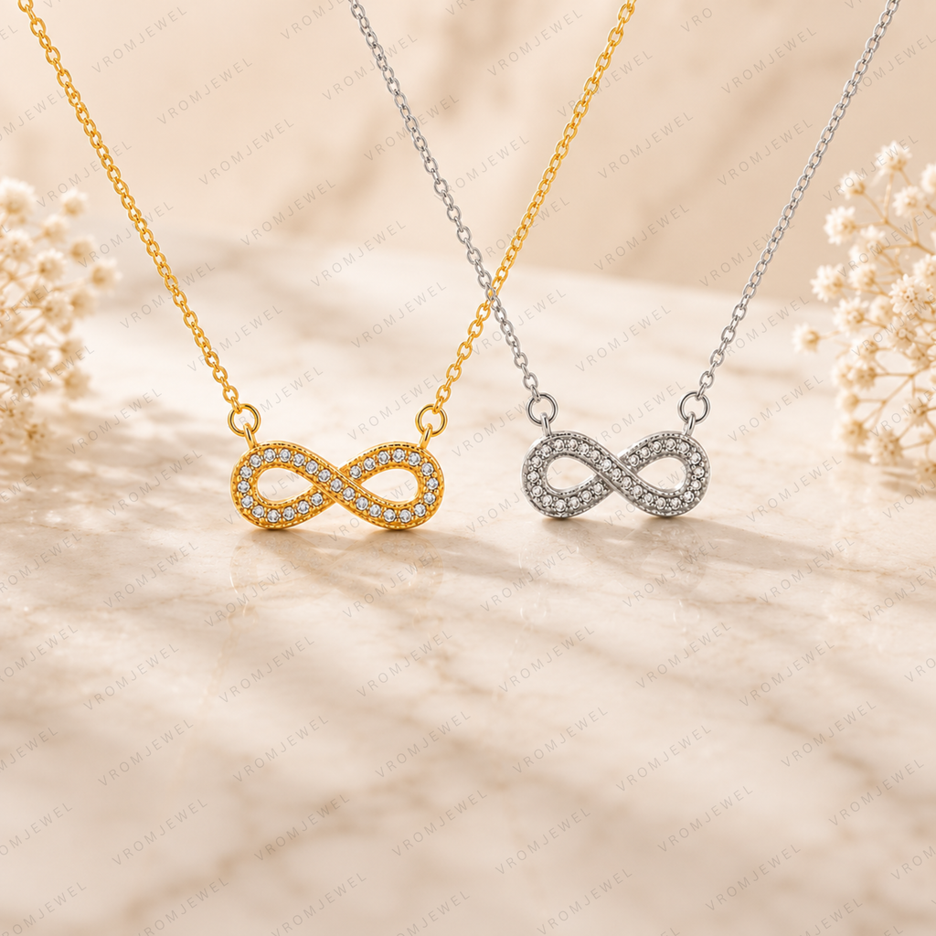Infinity Lab Grown Diamond Necklace, Infinity Symbol Necklace, Geometric Diamond Necklace, Solid Gold Infinity Necklace, Minimalist Necklace