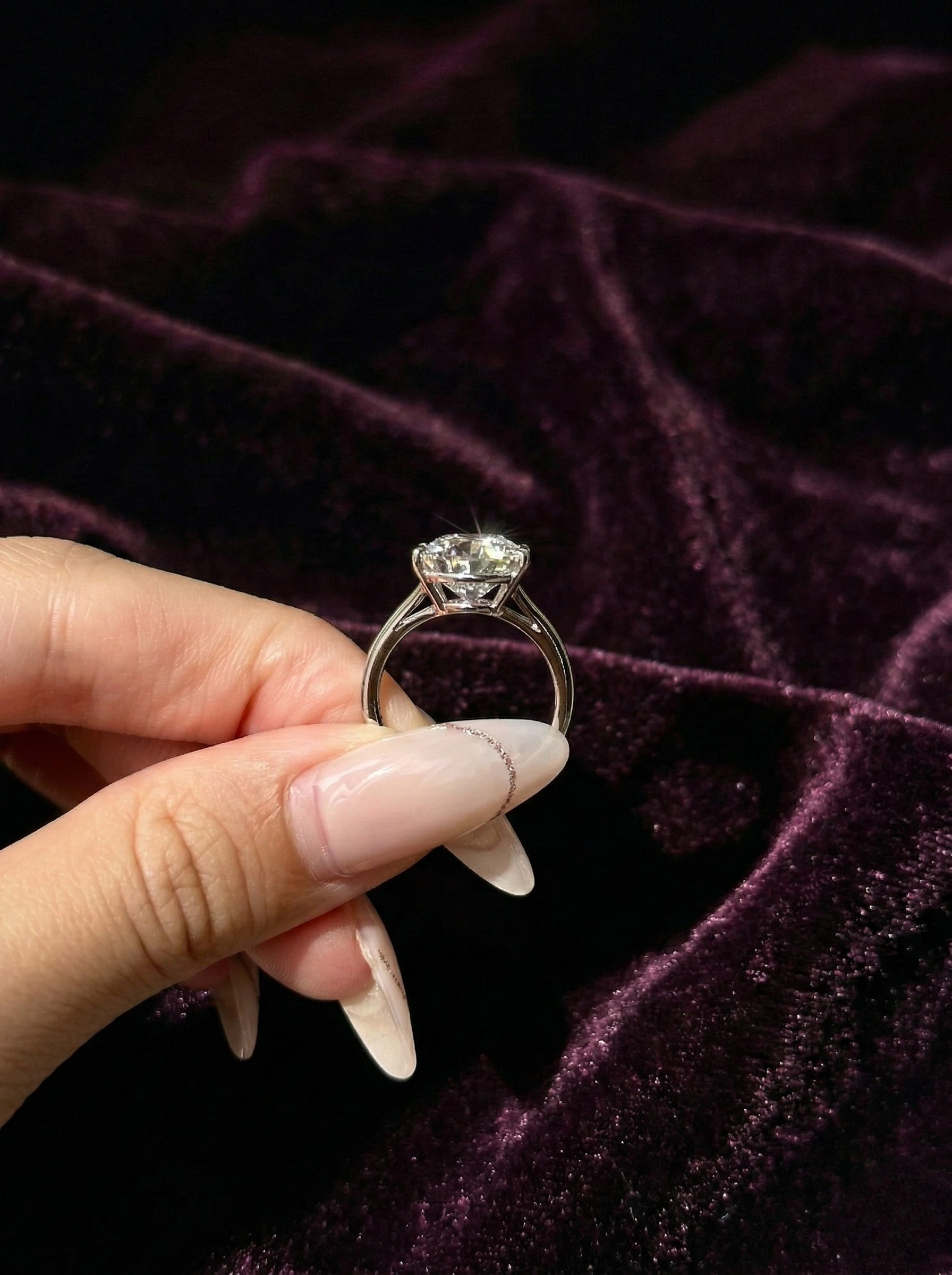5 Carat Pear Lab Grown Diamond Engagement Ring, Pear Solitaire Diamond Ring, 14K White Gold Statement Ring, IGI Certified
