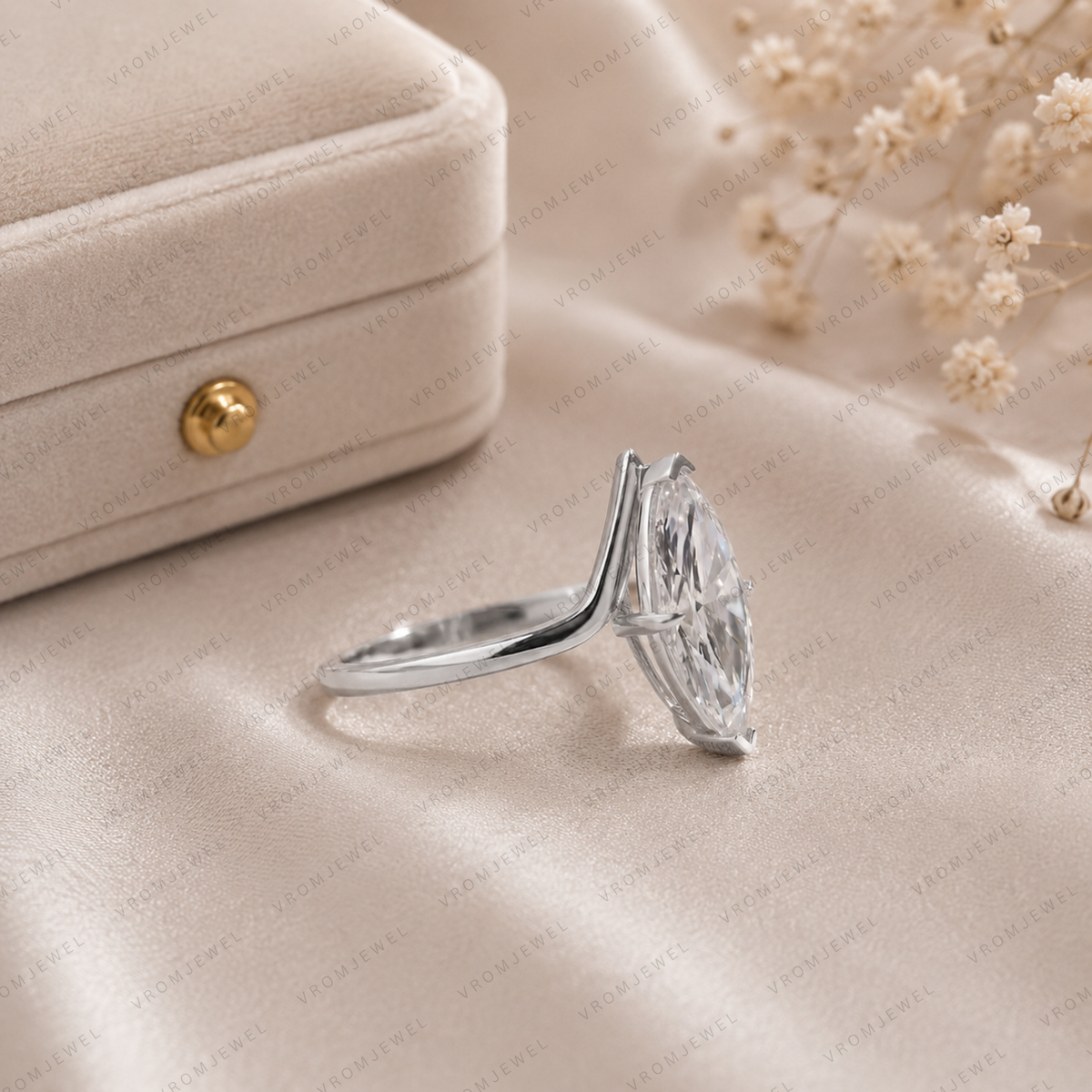 Marquise Diamond Engagement Ring, Marquise Lab Grown Diamond Ring, Solitaire Diamond Ring, Gold Marquise Ring, Minimalist Bridal Ring