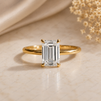 Radiant Cut Lab Grown Diamond Solitaire Engagement Ring in Solid 14K Gold
