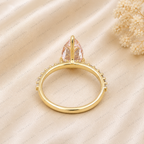 Pink Pear Shape Lab Grown Diamond Engagement Ring, Pink Diamond Solitaire Ring, Minimalist Diamond Ring, 10K 14K 18K Gold