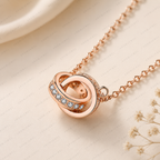 Interlocking Ring Lab Grown Diamond Necklace, Double Circle Necklace, Infinity Circle Pendant, Solid Gold Necklace, Minimalist Necklace
