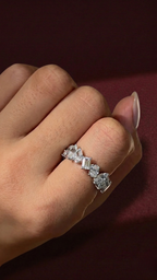 Mixed Shape Lab Grown Diamond Band Ring, Multi Shape Diamond Statement Ring, 5.05 Carat Diamond Anniversary Ring, Unique Engagement Ring