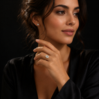 Oval Lab Grown Diamond Solitaire Ring in Handmade Solid 14K Gold