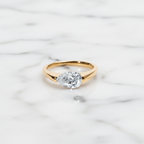 Modern Pear Cut East West Ring | Lab Grown Diamond | 14K Yellow Gold Sleek Style