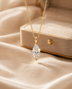 Marquise Cut Pendant Necklace | Lab Grown Diamond | 14K Yellow Gold Minimalist