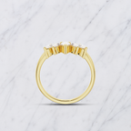 Curved Lab Grown Diamond Band with Pear and Round Stones – Bridal Ring