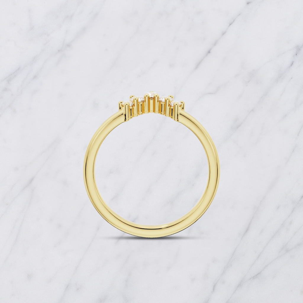 Curved Lab Grown Diamond Band with Round Stones – Bridal Ring