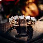 Modern Pear Cut Eternity Ring East West Style | Lab Grown Diamond | 14K Yellow Gold