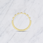 Baguette Lab Grown Diamond Wedding Band: Minimalist Half Eternity Stacking Ring