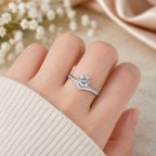 Round Cut Diamond Bypass Engagement Ring