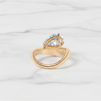 Pear Cut Wrap Twist Ring | Lab Grown Diamond | 14K Yellow Gold Smooth Modern Setting