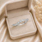 14K Gold Curve Lab Grown Diamond Ring: Bezel Set Stacking Band