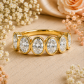 Seven Stone Oval Lab Grown Diamond Anniversary Band in Solid 14K Gold