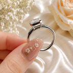 Asscher Cut Lab Grown Diamond Engagement Ring, Bezel Set Solitaire Ring, F Color Diamond, IGI Certified, 10K 14K 18K Gold