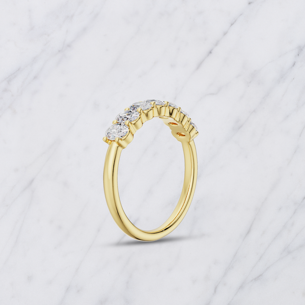 Oval Lab Grown Diamond Anniversary Band in Solid 14K Gold