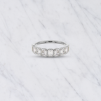 Emerald Cut Lab Grown Diamond Bezel Set Bridal Ring in Solid 14K Gold