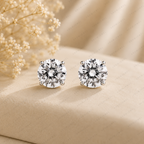 Round Lab Grown Diamond Solitaire Bridal Stud Earrings in Solid 14K Gold