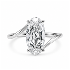 Old Mine Oval Diamond Twisted Ring