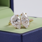 Elegant Pear & Marquise Toi et Moi Ring | Lab Grown Diamond | 14K Yellow Gold
