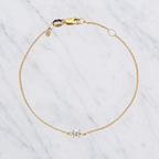 Handmade Marquise Cut Lab Grown Diamond Solitaire Bracelet in 14K Gold