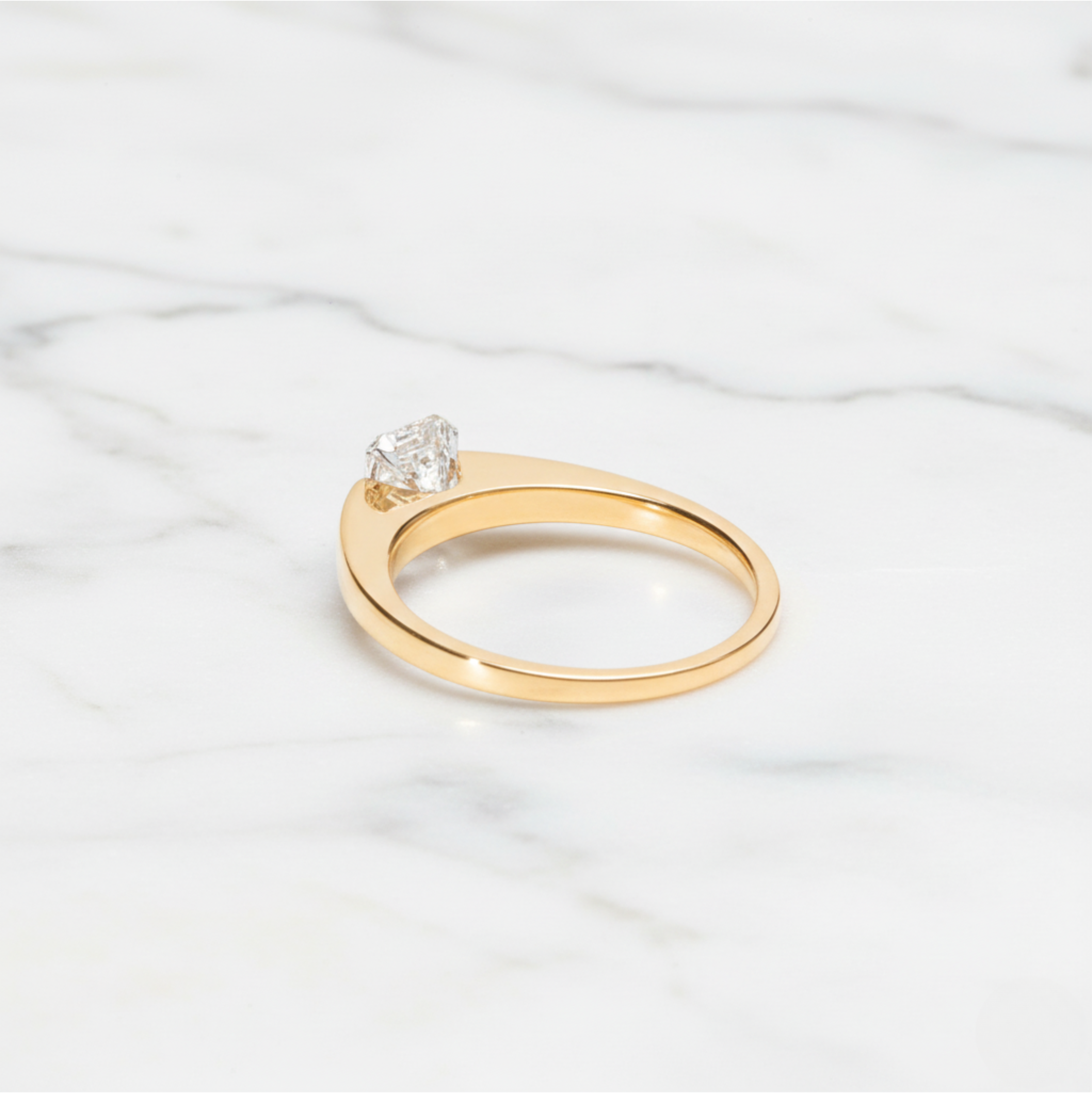 Modern Radiant Cut Ring | Lab Grown Diamond | 14K Yellow Gold Minimal Sleek Design