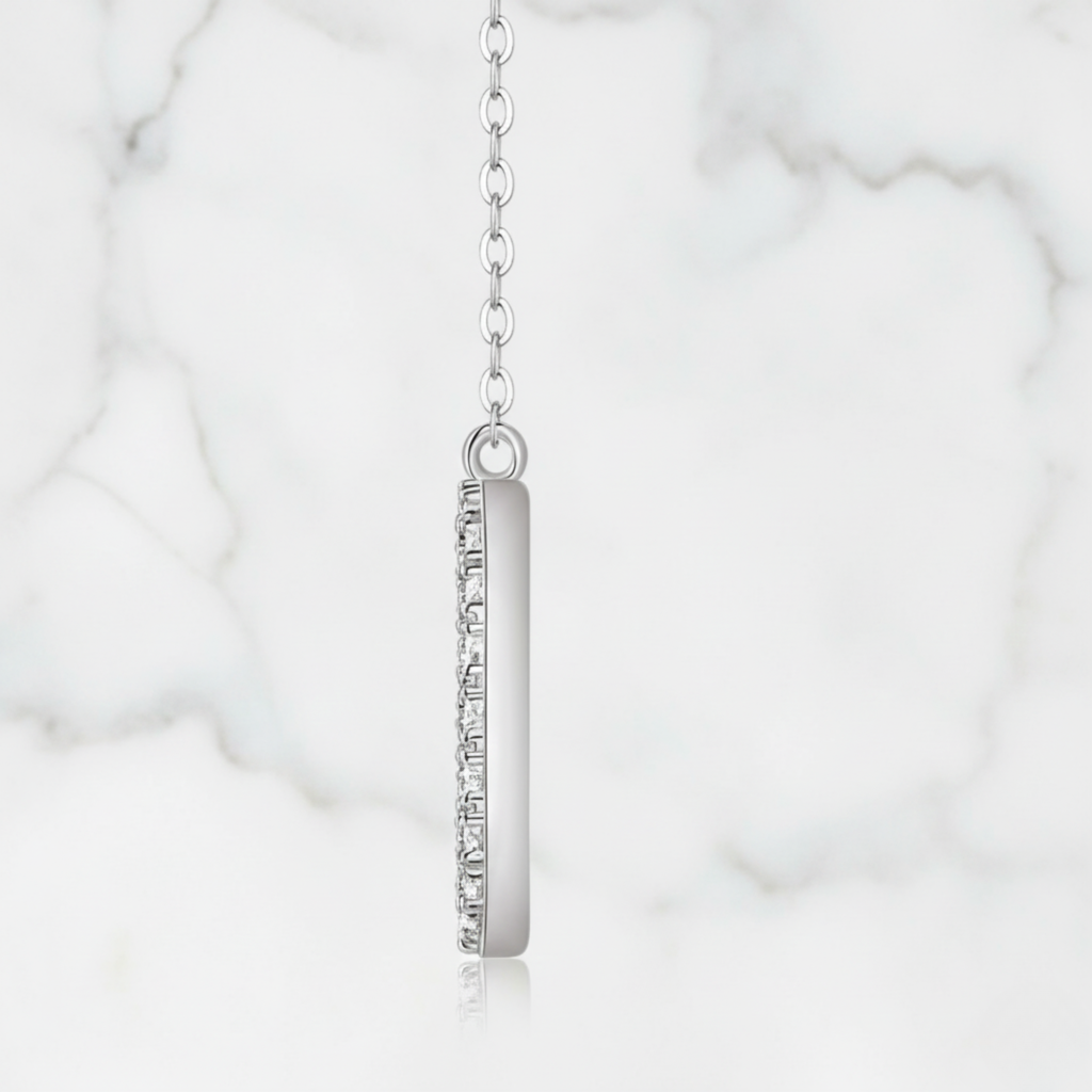 Dainty Circle Pendant Necklace Iced Out | Lab Grown Diamond | 14K Yellow Gold Modern Look