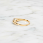 Modern Oval Cut East West Ring | Lab Grown Diamond | 14K Yellow Gold Sleek Style