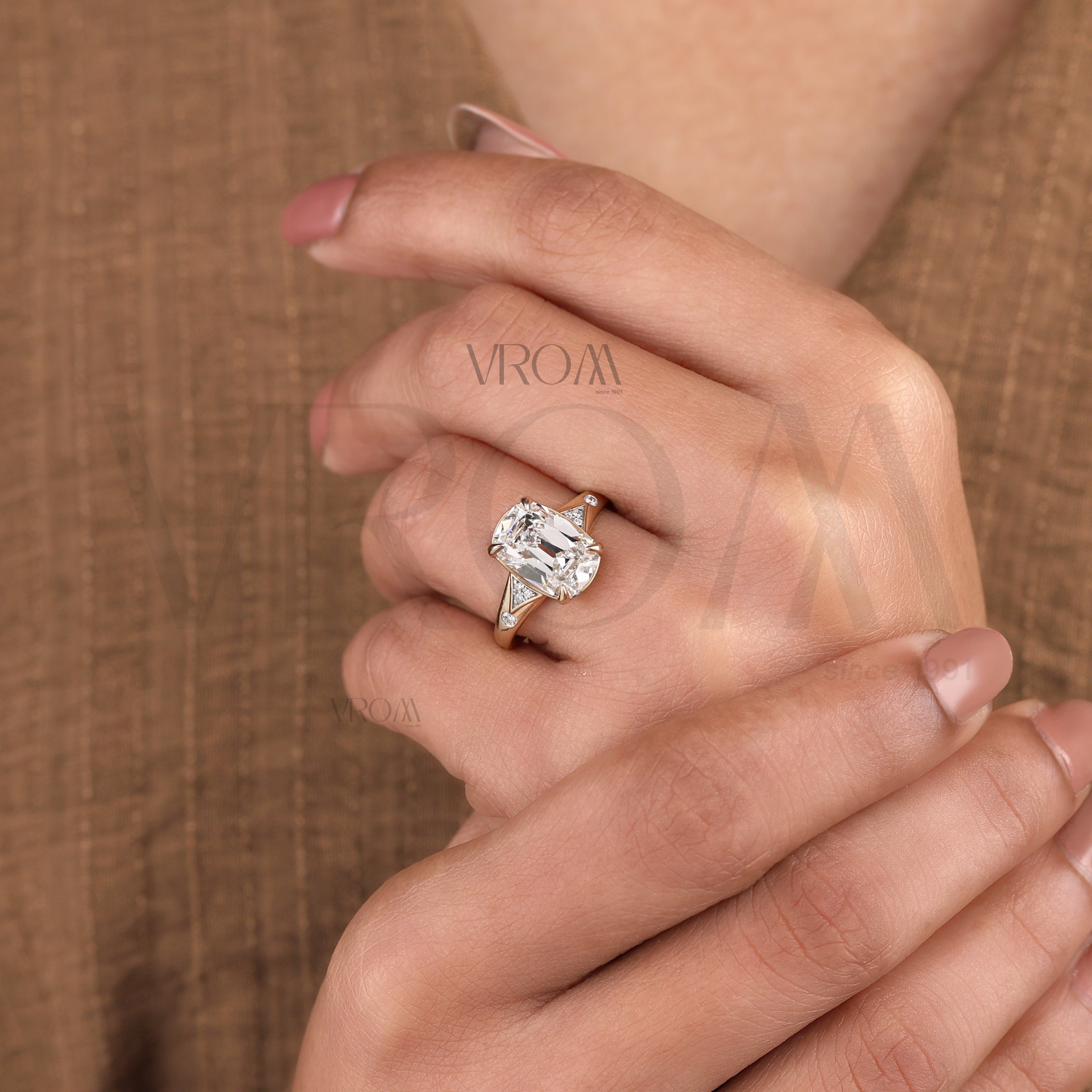 3.5CT Antique Old Mine Cushion Cut Ring Taylor Swift Ring