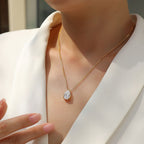 Dainty Pear Pendant Necklace | Lab Grown Diamond | 14K Yellow Gold Modern Style