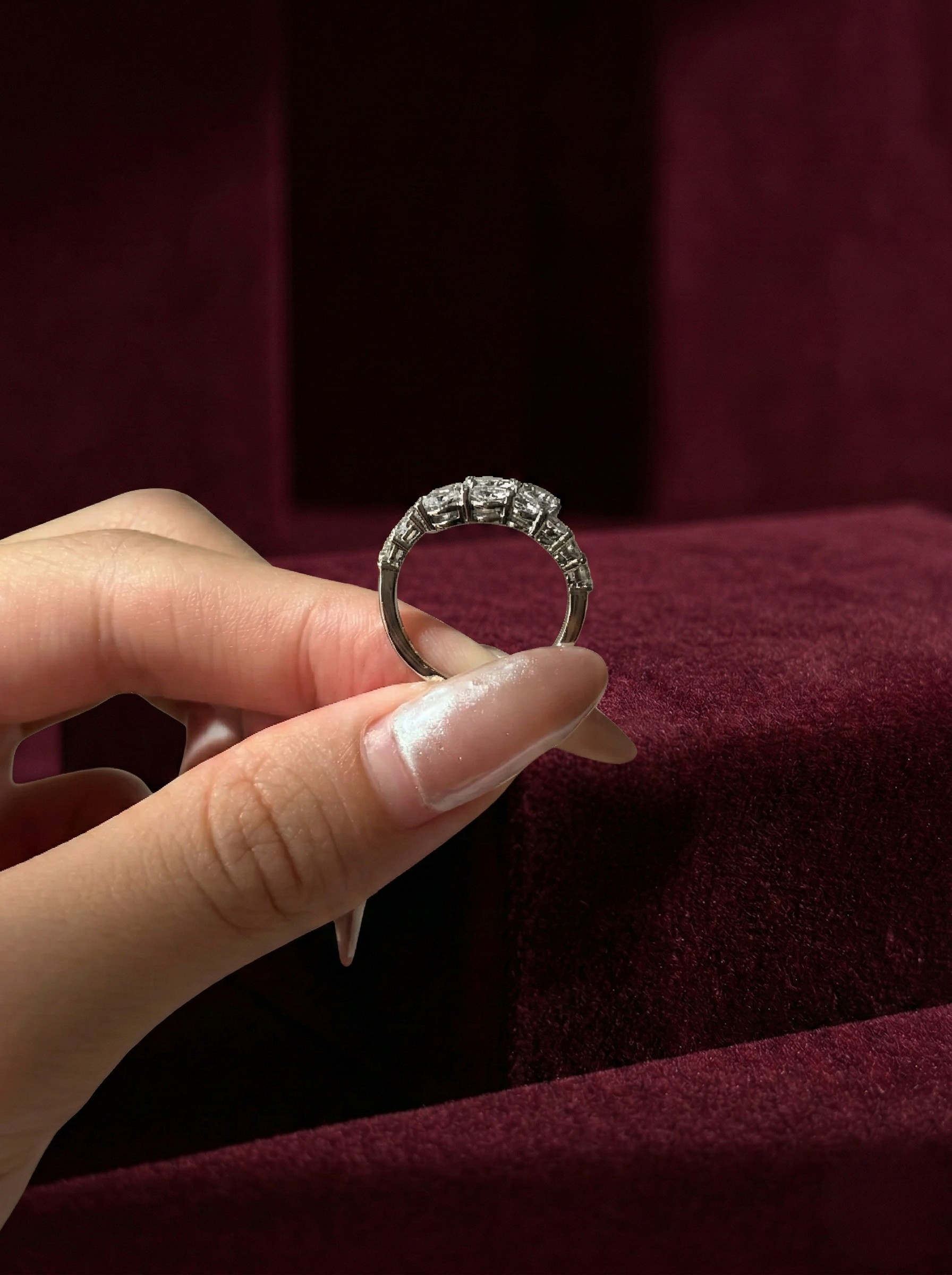 Round Lab Grown Diamond Crossover Ring, Open Wrap Diamond Ring, 2 Carat Diamond Statement Ring, Curved Diamond Ring, 14K Gold Ring