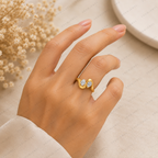 Oval & Pear Lab Grown Diamond Two Stone Bypass Anniversary Ring