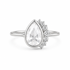 Nature Inspired Pear Rose Cut Diamond Ring