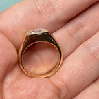 Modern Criss Cut Bezel Engagement Ring | Lab Grown Diamond | 14K Yellow Gold Fine Jewelry