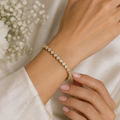 Oval Lab Grown Diamond Tennis Bracelet in Bezel-Set Solid 14K Gold