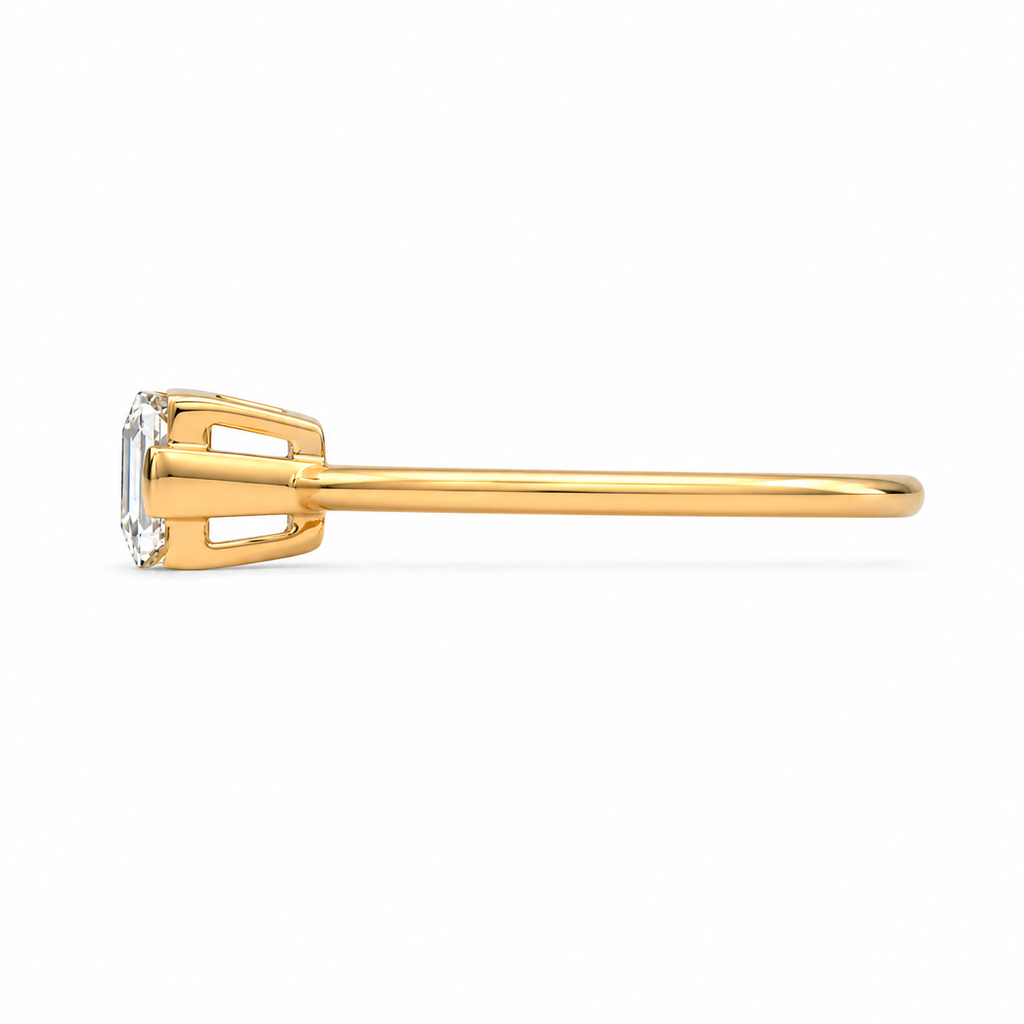Elongated Baguette Lab Grown Diamond Ring | 2 CT | East West Setting | 14K Gold Minimalist Ring
