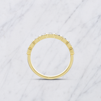 Emerald Cut Lab Grown Diamond Bezel Set Wedding Band in Solid 14K Gold