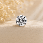 Round Lab Grown Diamond Solitaire Bridal Stud Earrings in Solid 14K Gold