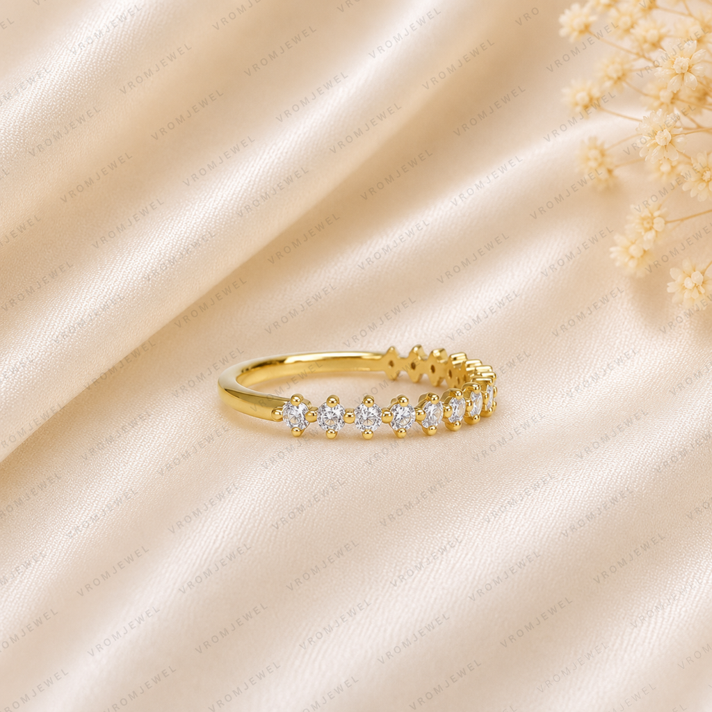 Diamond Eternity Band | Lab Grown | Solid 14K Yellow Gold Stacking Ring