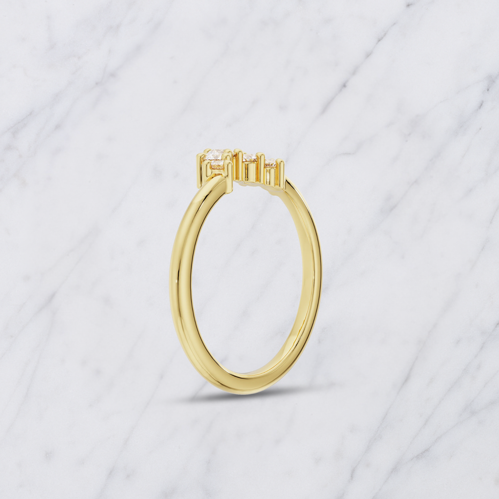 Curved Lab Grown Diamond Band with Round Stones – Bridal Ring