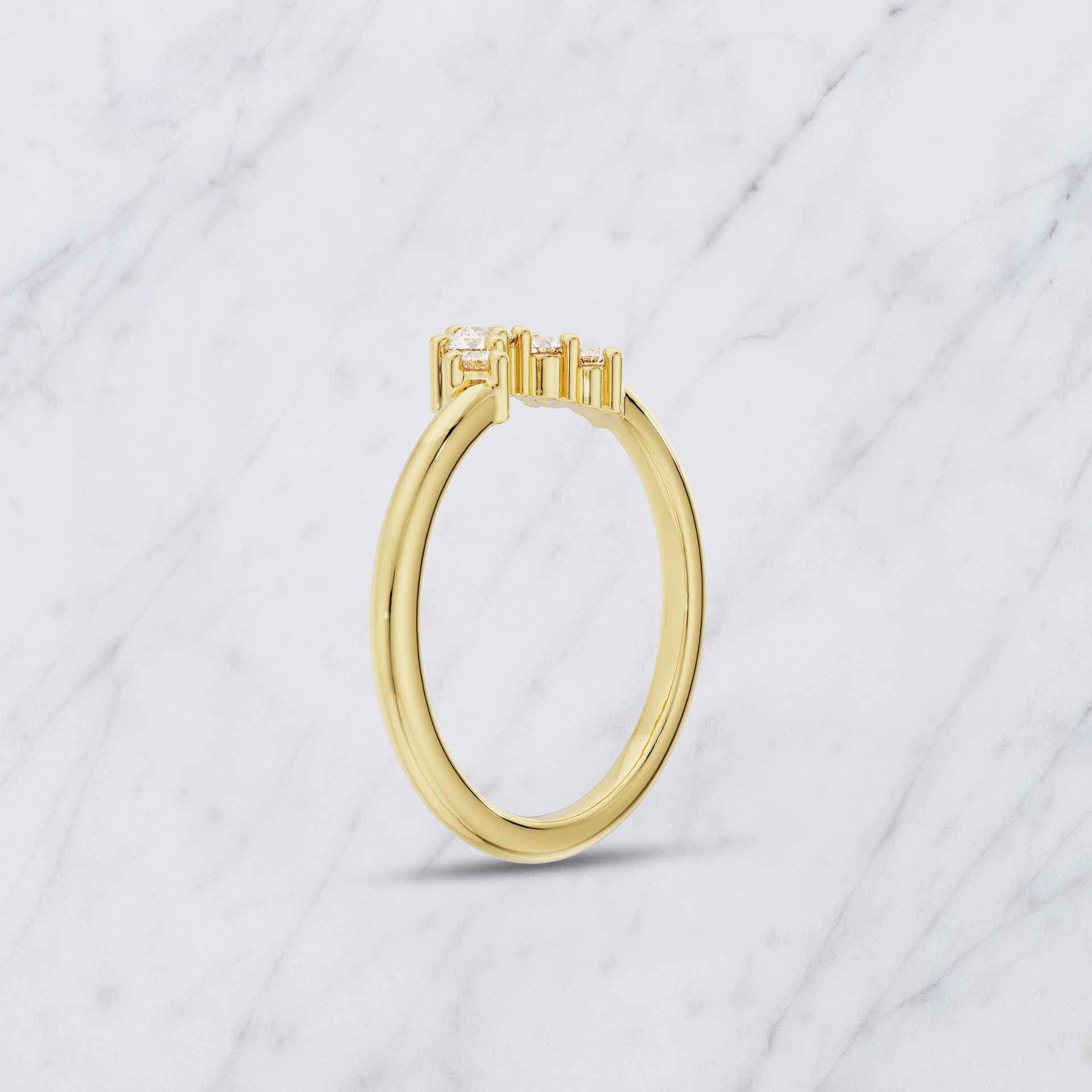 Curved Lab Grown Diamond Band with Round Stones – Bridal Ring